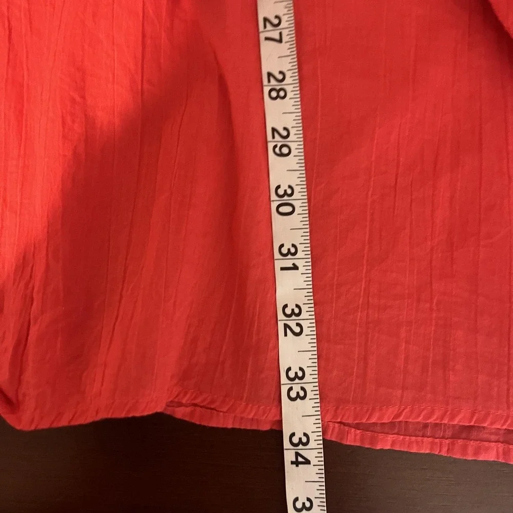 Lauren Ralph Lauren Dress Womens L Red Solid V Neck 3/4 Sleeve Shift Tunic Short - Picture 5 of 5